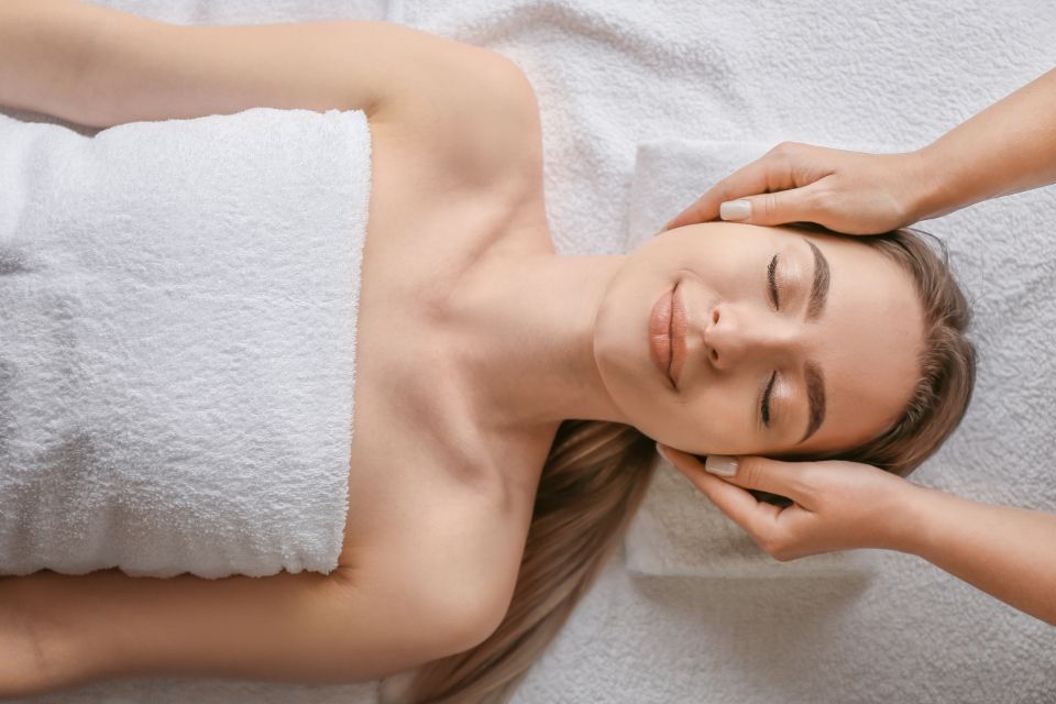 A spa treatment room prepared for a guest